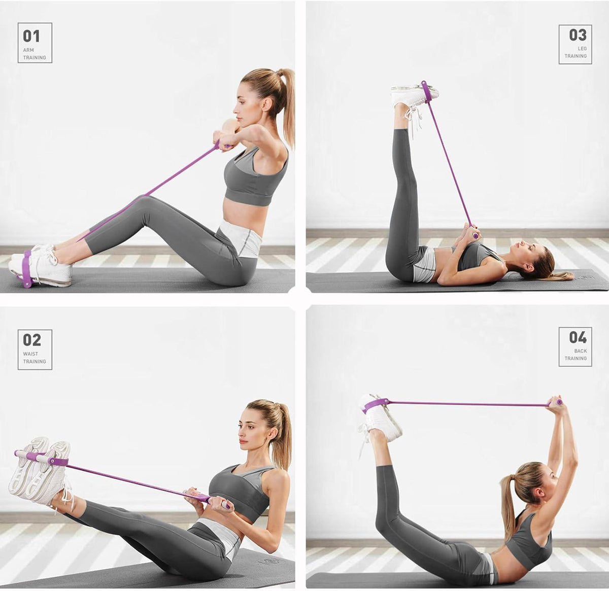 Kit Ventre Plat & Fessiers Express - Elastiques de Fitness