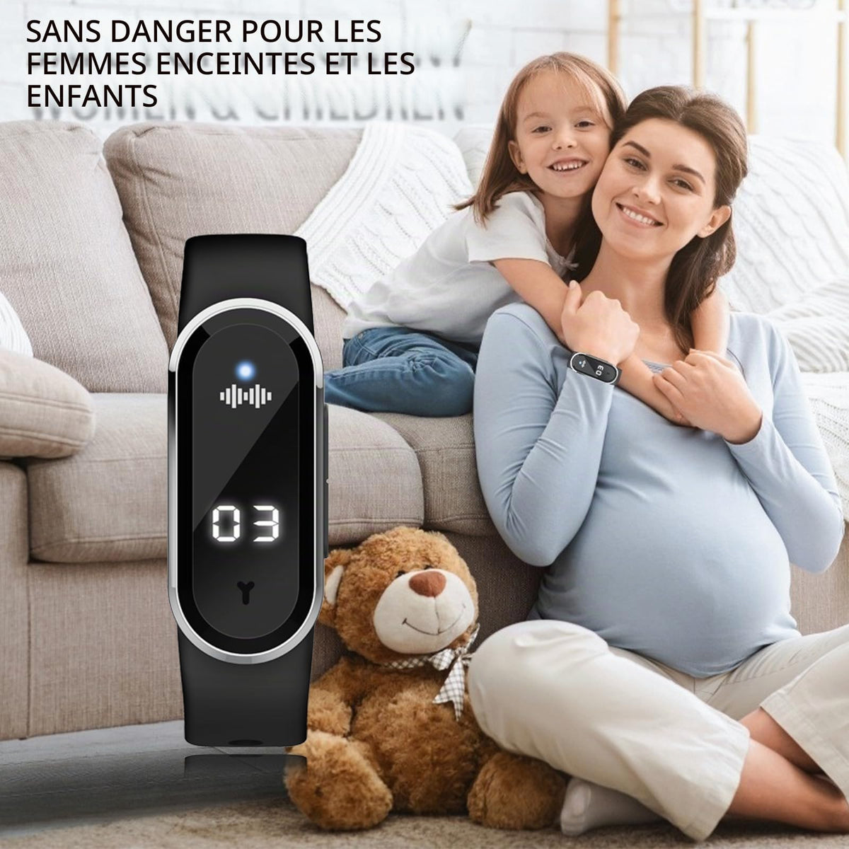 Montre Anti-Moustiques Ultrasons Connectée - Protection Famille ( Modèle Intelligent)