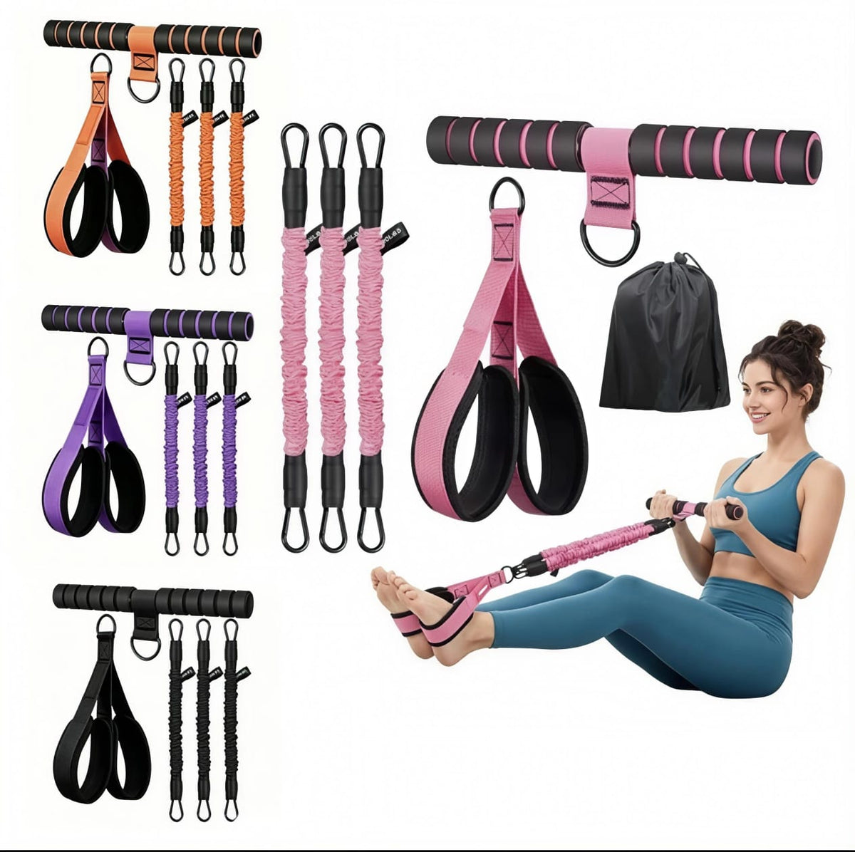 Kit Ventre Plat & Fessiers Express - Elastiques de Fitness